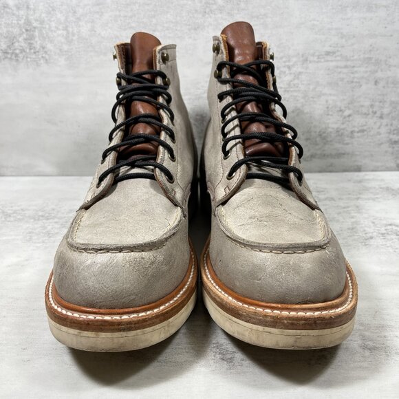 Truman Rambler Leather Vibram Soles Moc Toe Boots - Men's Size 10.5 - Gray - Picture 3 of 10